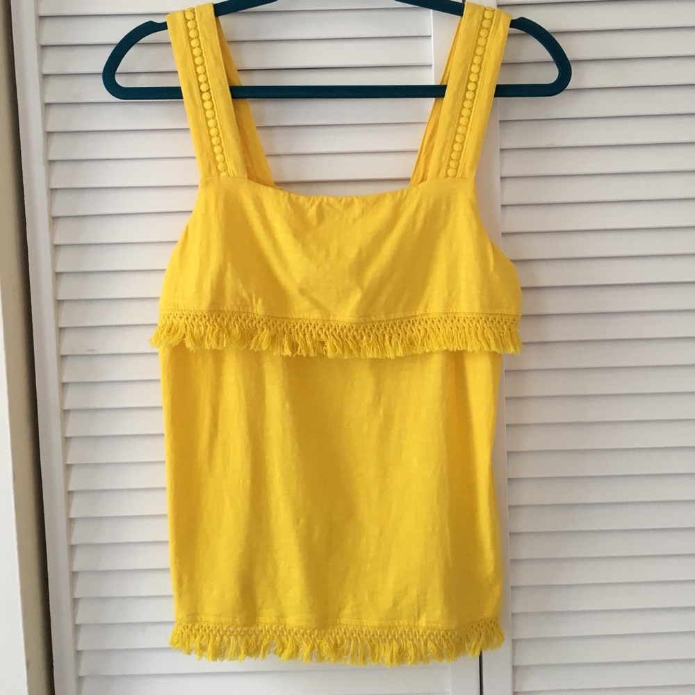 J.Crew size XS yellow fringe top